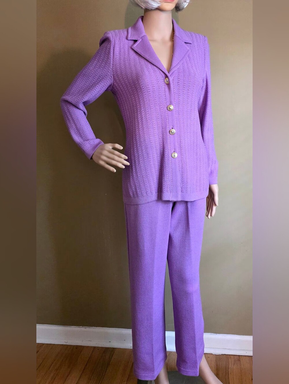 St. John Collection by Marie Gray Lavender Knit Jacket & Pants Set – NWT Sz 0,2